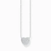Cheap Collier en argent avec pendentif en forme de coeur et zircon blanc Femme Chaînes & Colliers|Argent 925