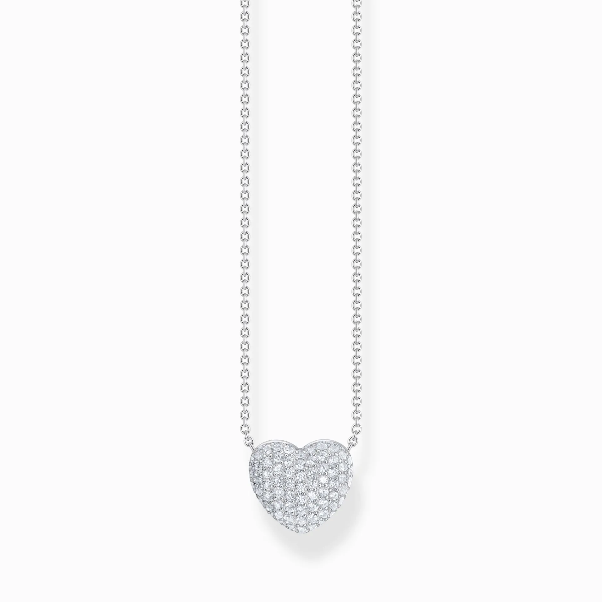 Cheap Collier en argent avec pendentif en forme de coeur et zircon blanc Femme Chaînes & Colliers|Argent 925