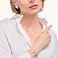 Cheap Collier en argent avec pendentif en forme de coeur et zircon blanc Femme Chaînes & Colliers|Argent 925