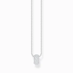 Cheap Collier en argent avec pendentif anneau et zircon blanc Femme Chaînes & Colliers|Argent 925