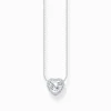Online Collier en argent avec pendentif halo en forme de cœur Femme Chaînes & Colliers|Argent 925