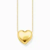 Sale Collier plaqué or avec pendentif en forme de cœur Femme Chaînes & Colliers|Placage Or 18 Carats - Argent 925