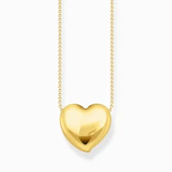 Sale Collier plaqué or avec pendentif en forme de cœur Femme Chaînes & Colliers|Placage Or 18 Carats - Argent 925