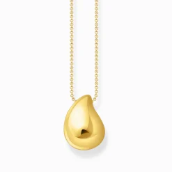 Outlet Collier plaqué or avec pendentif en forme de goutte organique Femme Chaînes & Colliers|Placage Or 18 Carats - Argent 925
