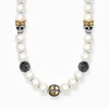 Cheap Collier plaqué or, perles de culture d'eau douce, crânes et perles Chaînes & Colliers|Placage Or 18 Carats - Argent 925