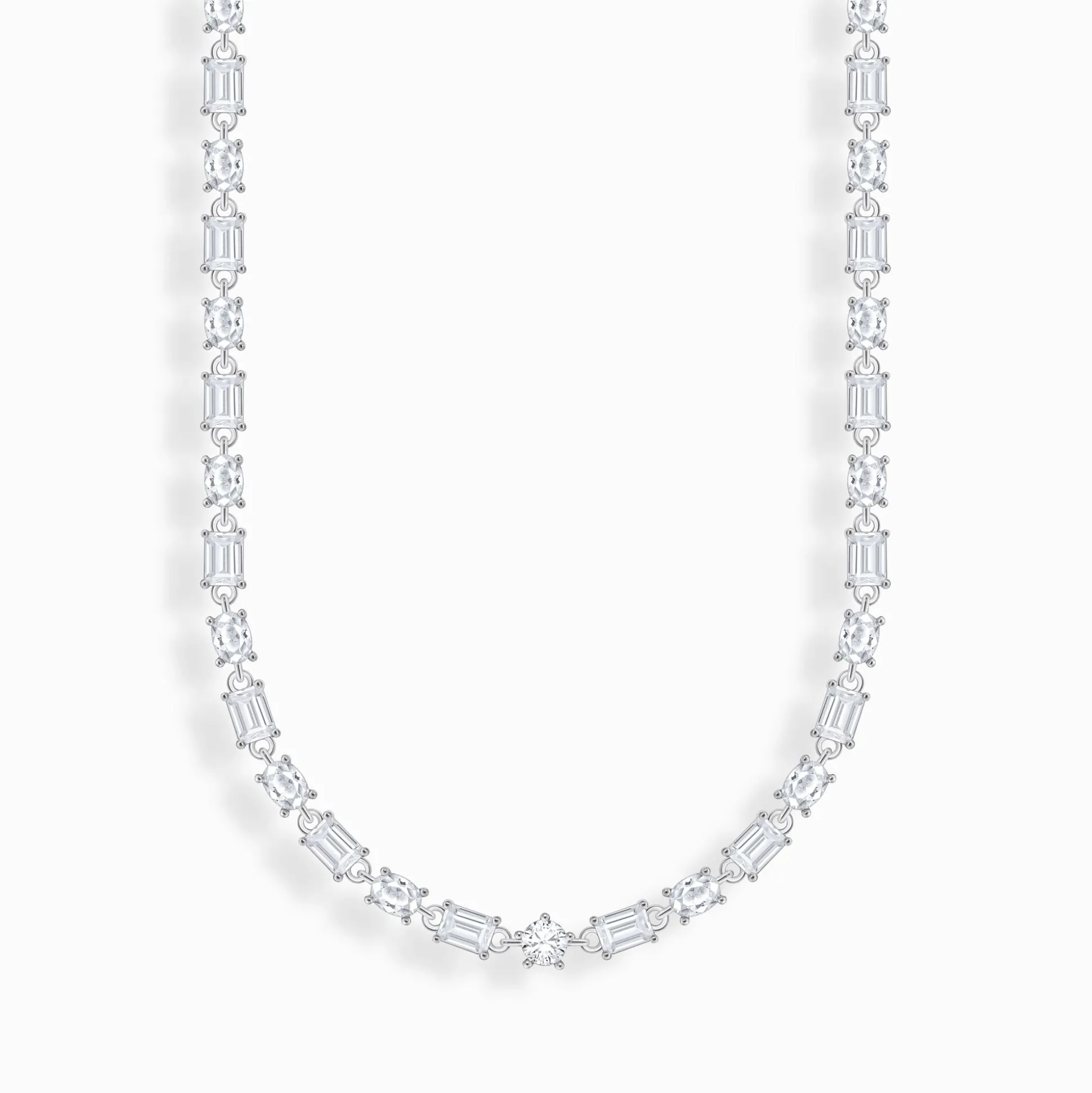 Outlet Collier ras de cou en argent avec zircon blanc Femme Chaînes & Colliers|Argent 925