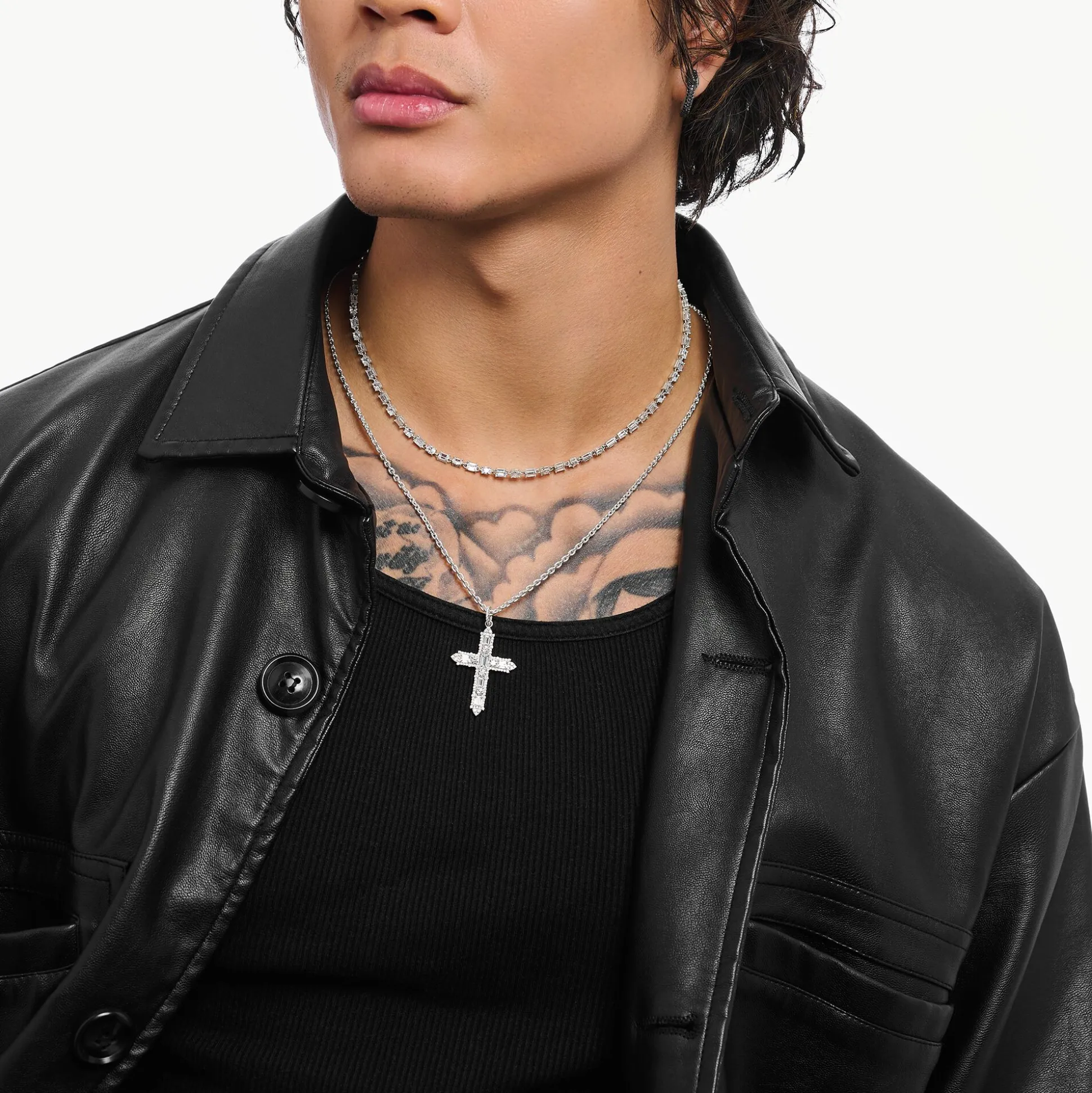 Outlet Collier ras de cou en argent avec zircon blanc Femme Chaînes & Colliers|Argent 925