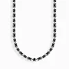 Store Collier étrangleur en argent avec zircon noir Femme Chaînes & Colliers|Argent 925