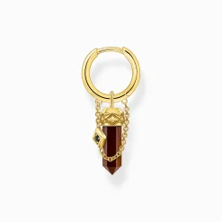 Discount Créole individuelle à breloque en œil de tigre, plaquée or Femme Créoles|Clous D’oreilles & Créoles