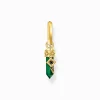 New Créole individuelle à breloque en malachite verte, plaquée or Femme Créoles|Clous D’oreilles & Créoles