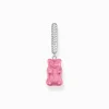 Best Créole individuelle à breloque Ours d’Or rose en version moyenne et pierres, argent Femme Créoles|Créoles