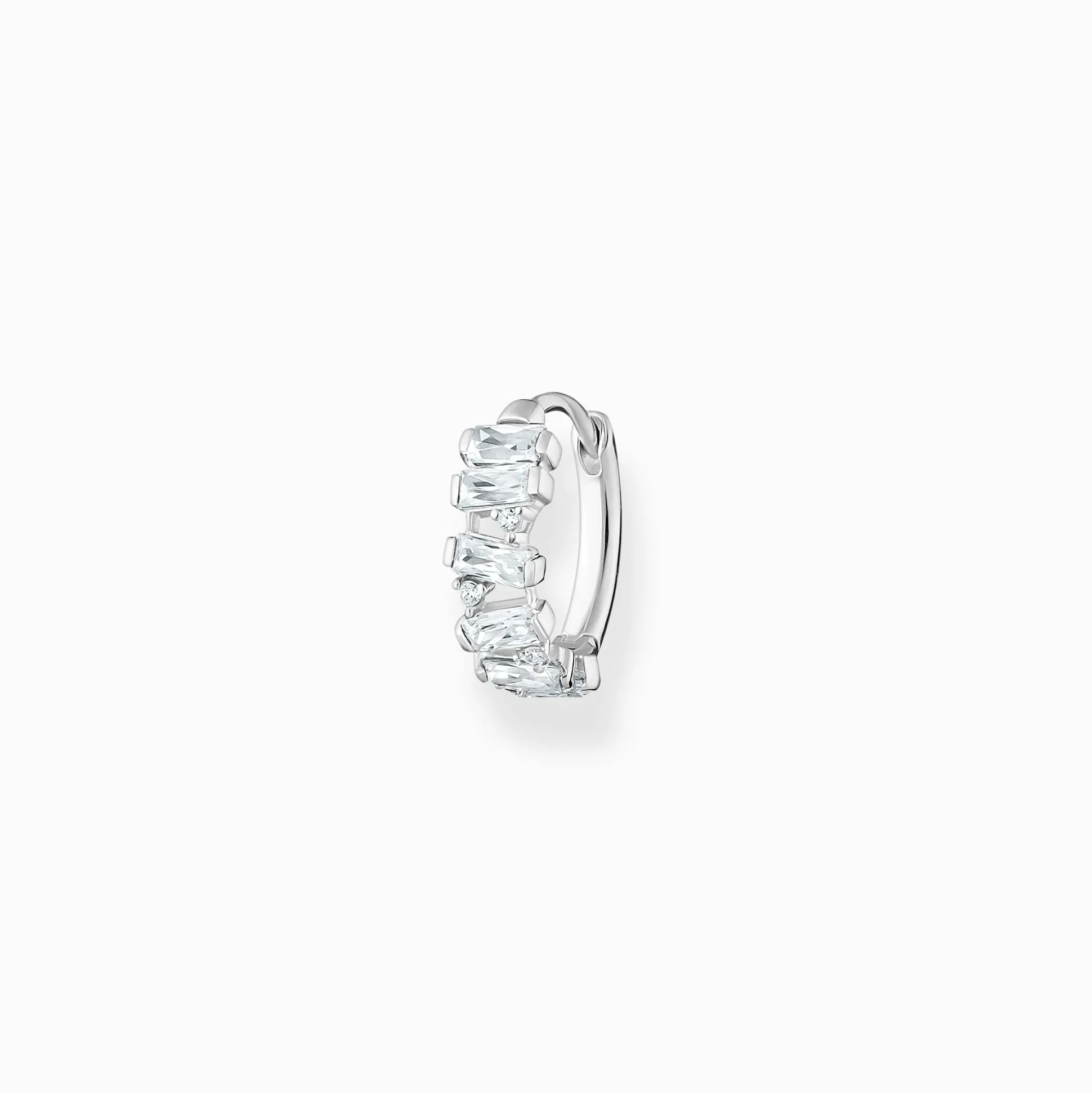 Best Créole unique pierres blanches argent Femme Créoles