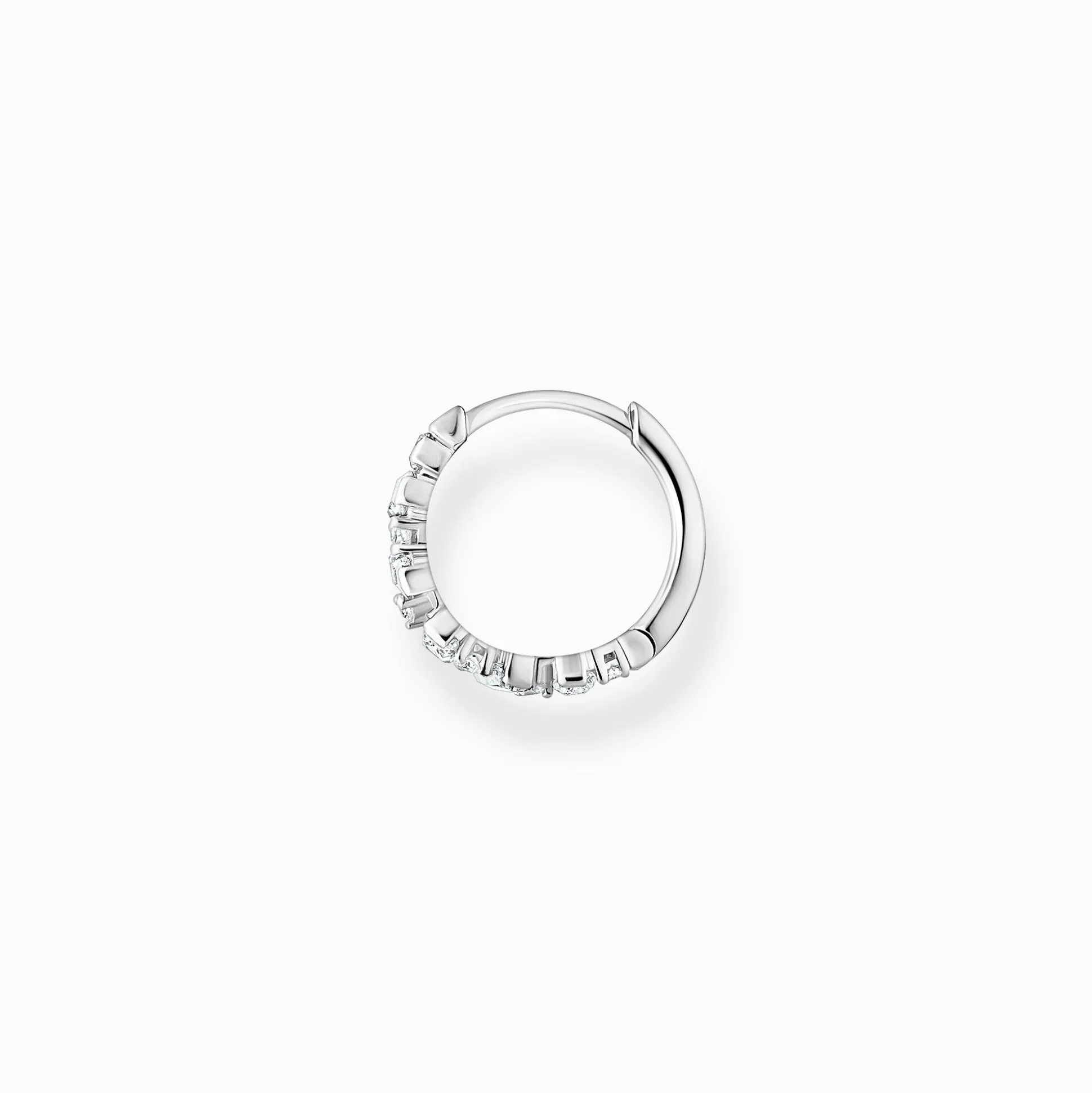Best Créole unique pierres blanches argent Femme Créoles