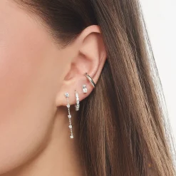 Shop Créole unique pierres blanches argent Femme Créoles
