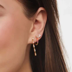 Sale Créole unique pierres colorées or Femme Créoles