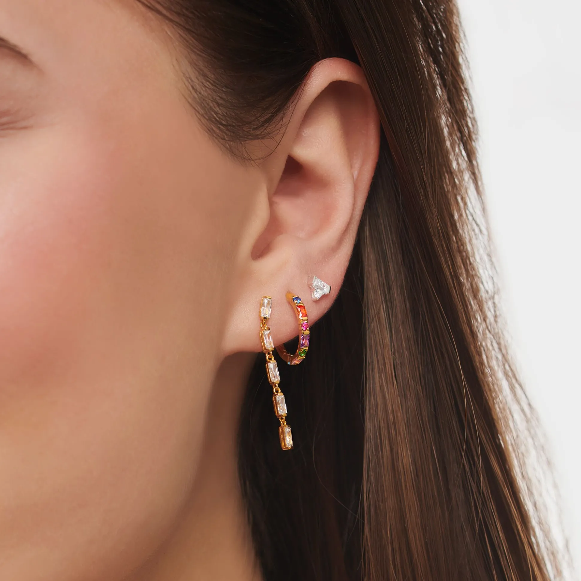 Sale Créole unique pierres colorées or Femme Créoles