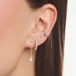 Clearance Créole unique pierres roses Femme Créoles