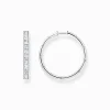 Online Créoles blanche pavé argent Femme Créoles