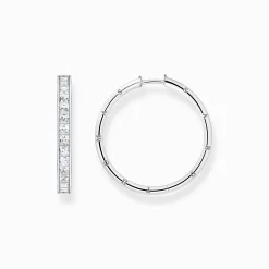 Online Créoles blanche pavé argent Femme Créoles