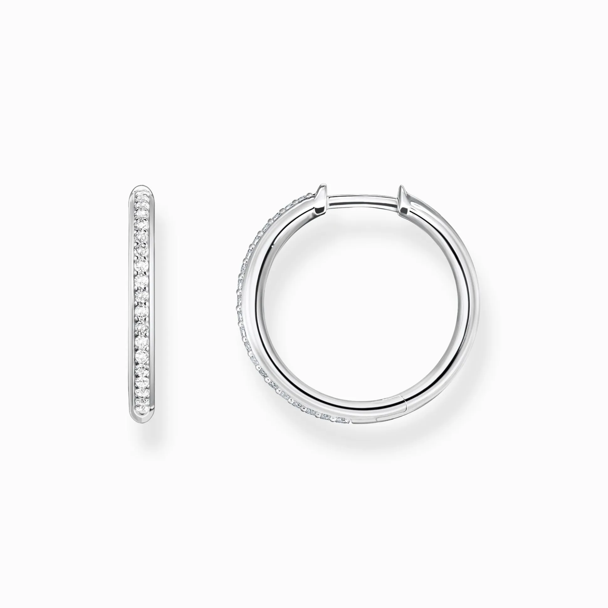 Best Sale Créoles blanche pavé argent Femme Créoles