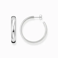 Cheap Créoles Chunky de taille moyenne en argent Femme Créoles