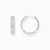 Best Sale Créoles en argent avec pierres blanches Femme Créoles|Argent 925