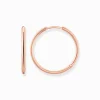 Hot Créoles grandes Femme Créoles|Placage Or Rose 18 Carats - Argent 925