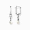 Shop Créoles liens et perles argent Femme Boucles D'oreilles|Créoles