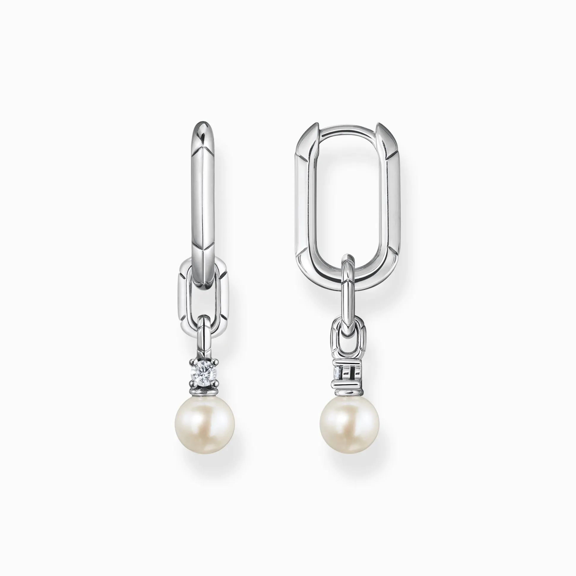 Shop Créoles liens et perles argent Femme Boucles D'oreilles|Créoles