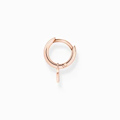 Best Créoleunique avec pendentif coeur or rose Femme Créoles|Placage Or Rose 18 Carats - Argent 925