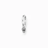 Cheap Créoleunique avec pendentif tête de mort argent Femme Créoles