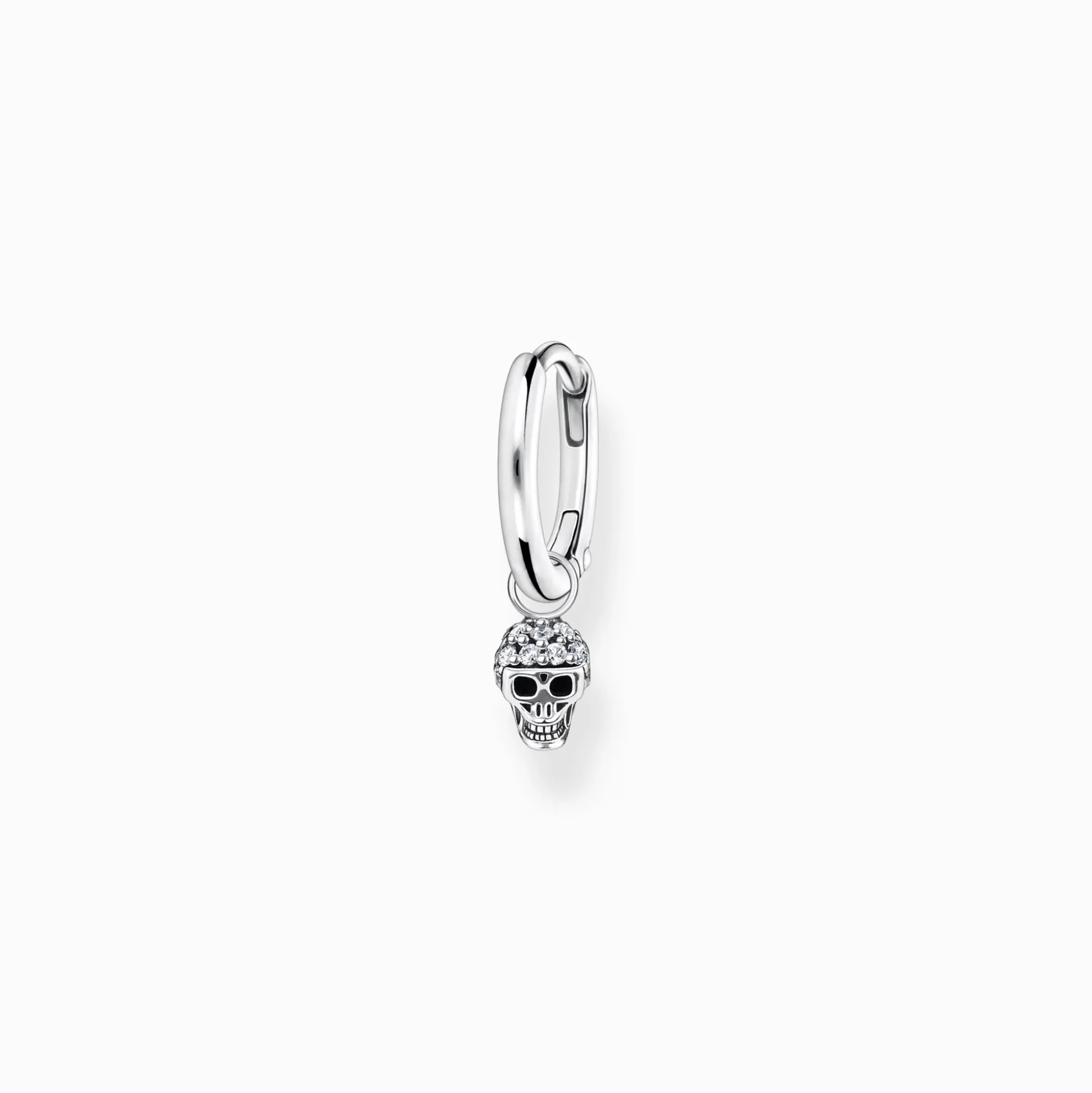 Cheap Créoleunique avec pendentif tête de mort argent Femme Créoles