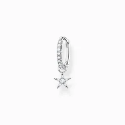 Sale Créoleunique avec pendentif étoile argent Femme Créoles