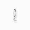 Clearance Créoleunique avec pendentif lune argent Femme Créoles
