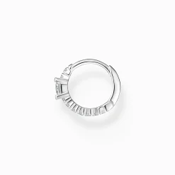 Online Créoleunique avec pierres blanches argent Femme Créoles