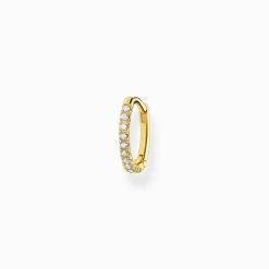 Cheap Créoleunique blanche pierres or Femme Créoles|Placage Or 18 Carats - Argent 925