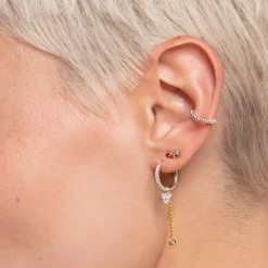 Shop Créoleunique pierres blanches argent Femme Créoles