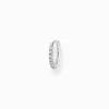Hot Créoleunique pierres blanches argent Femme Créoles