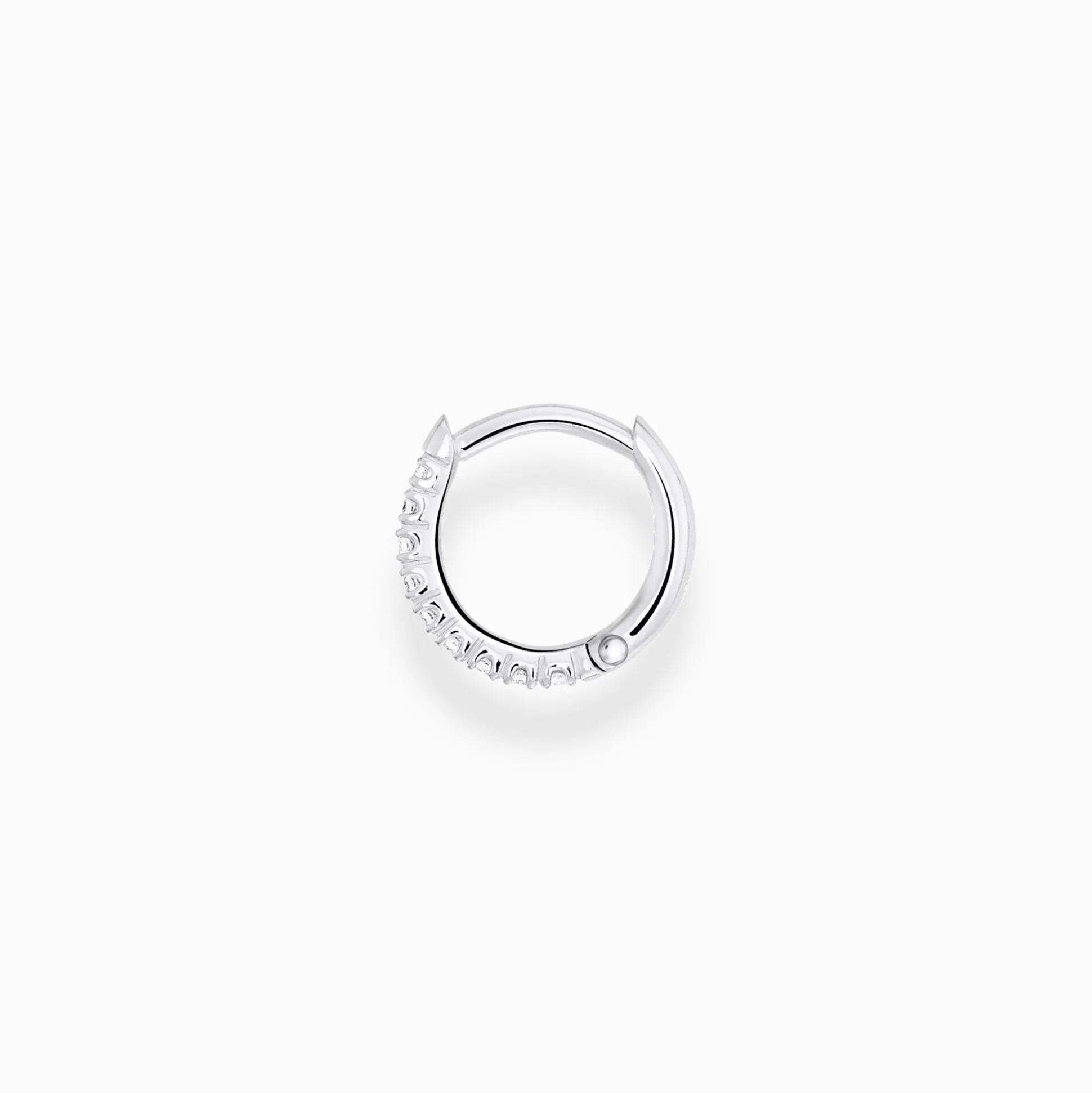 Hot Créoleunique pierres blanches argent Femme Créoles