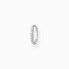 Online Créoleunique pierres blanches argent Femme Créoles