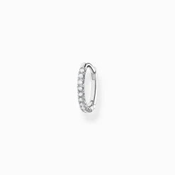 Online Créoleunique pierres blanches argent Femme Créoles