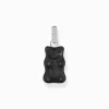 Best Grande breloque Ours d’Or noir avec pierres, argent Femme Pendentifs|Pendentifs