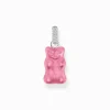 Cheap Grande breloque Ours d’Or rose avec pierres, argent Femme Pendentifs|Pendentifs