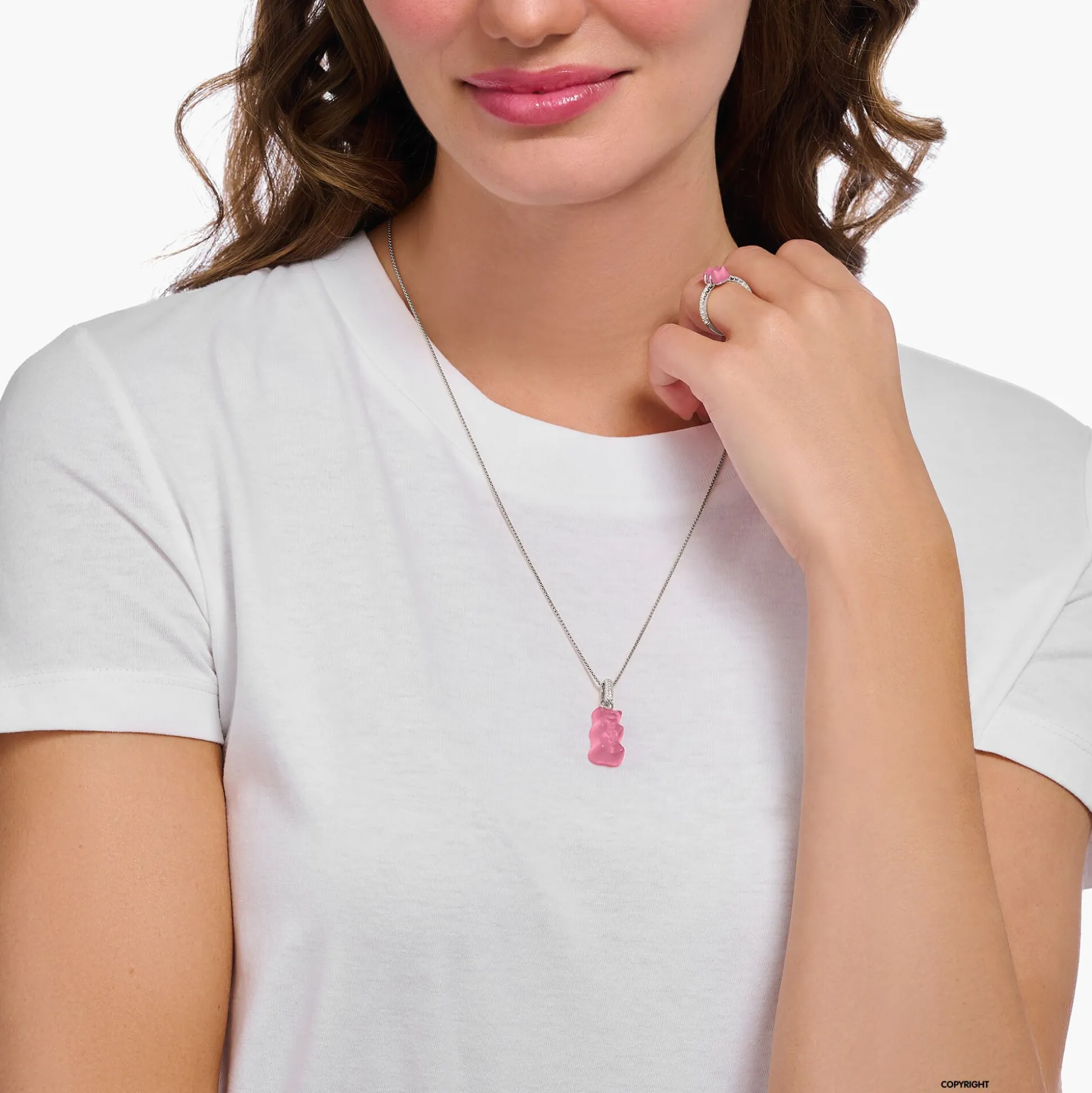Cheap Grande breloque Ours d’Or rose avec pierres, argent Femme Pendentifs|Pendentifs