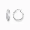 Shop Grandes boucles d'oreilles en argent à motif entrelacé Femme Créoles