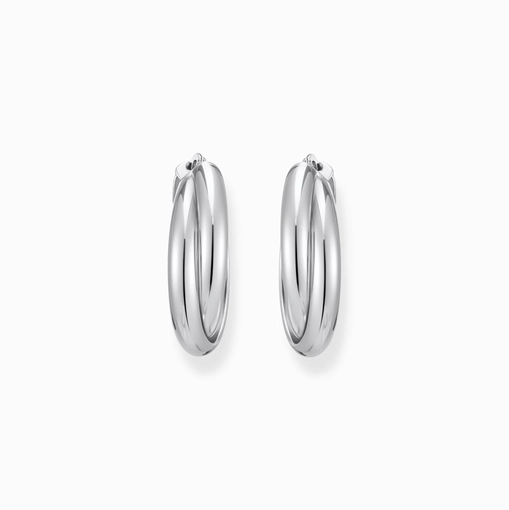 Shop Grandes boucles d'oreilles en argent à motif entrelacé Femme Créoles