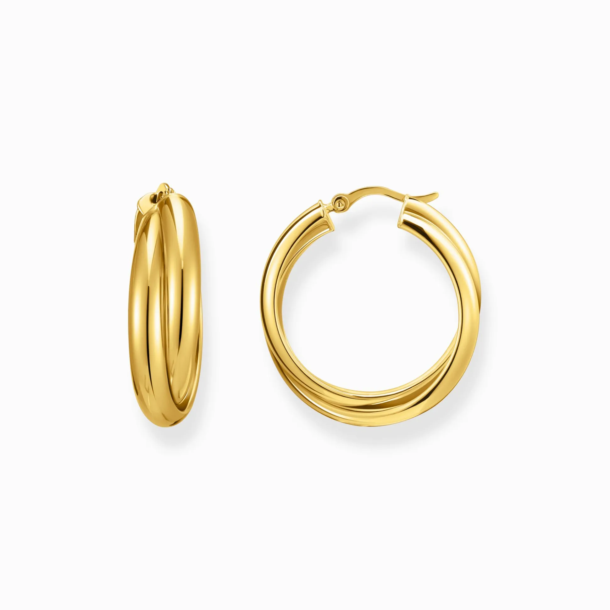 Flash Sale Grandes boucles d'oreilles plaquées or à motif entrelacé Femme Créoles