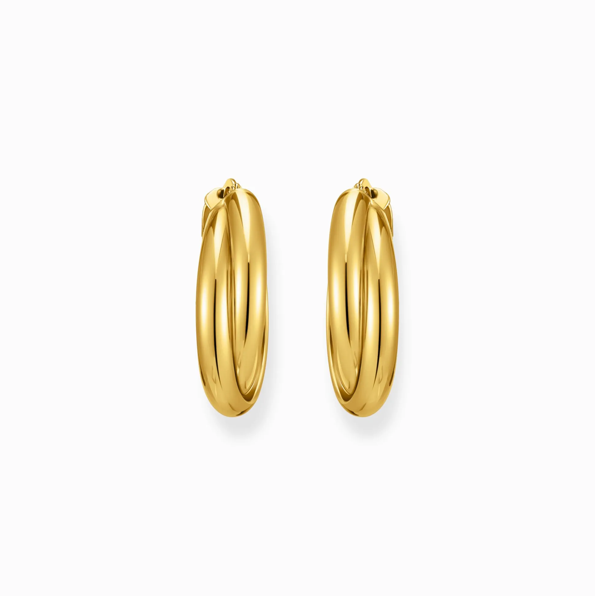Flash Sale Grandes boucles d'oreilles plaquées or à motif entrelacé Femme Créoles