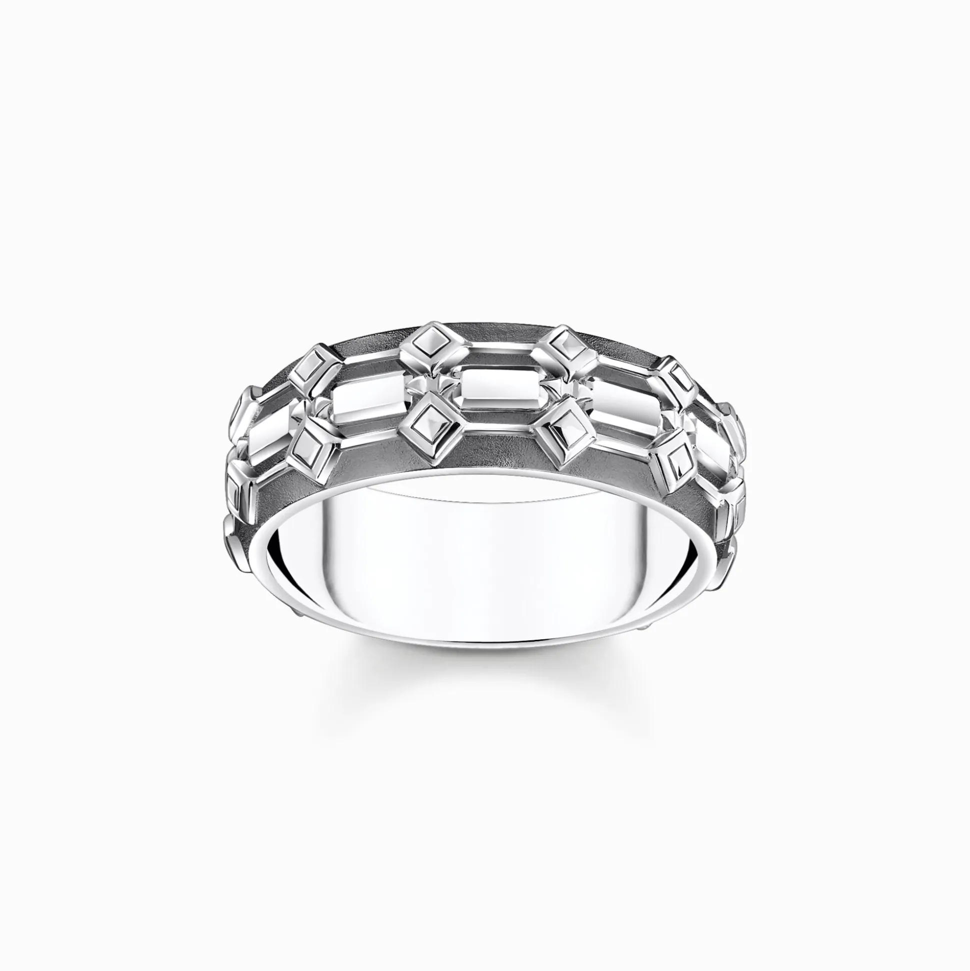 Cheap Large bague écailles de crocodile en argent noirci Femme Bagues|Bagues