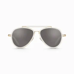 Sale Lunettes de soleil aviateur HARRISON, blanches et beiges-dorées Femme Lunettes De Soleil|Lunettes De Soleil
